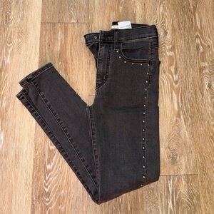 Levi's Women Studded Mile High Jeggings - Dark Gray Size 24 Short